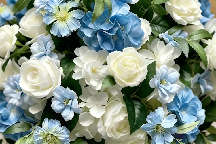 artificial flower ball texture close up silk petals
