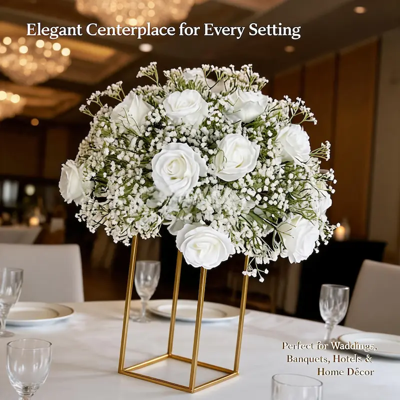 Silk Flower Arrangements – Artificial Silk Flower Ball（Premium Silk Floral Decor for Weddings, Events & Displays）