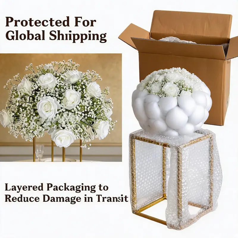 Silk Flower Arrangements – Artificial Silk Flower Ball（Premium Silk Floral Decor for Weddings, Events & Displays）