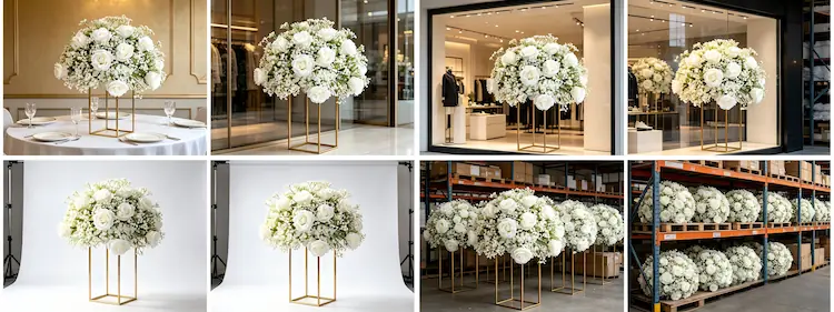 silk flower ball multiple scenes wedding commercial photography rental