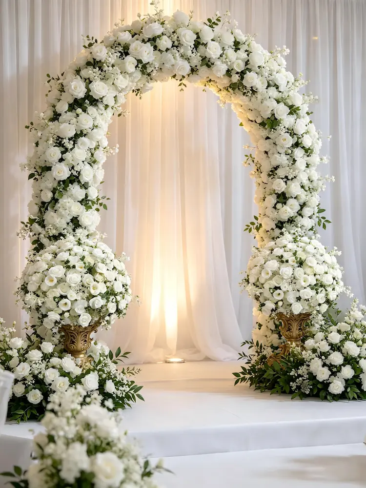 flower ball centerpiece wedding ceremony altar arch decor
