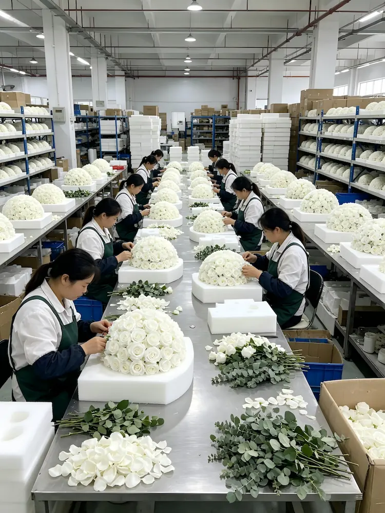 flower ball centerpiece factory production line