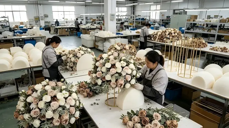 wedding flower ball factory production line