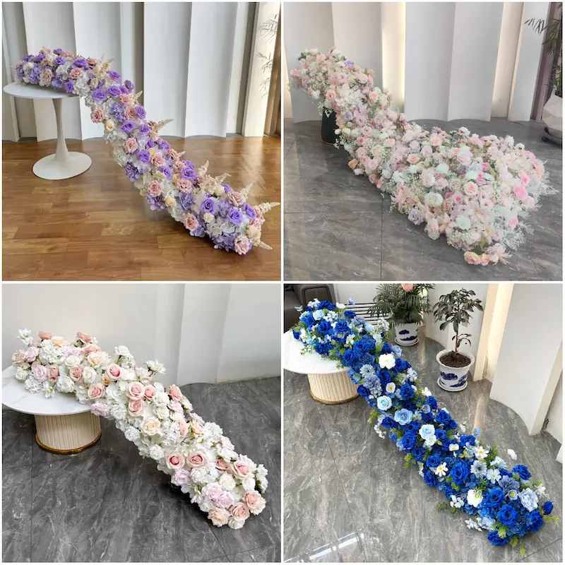 Red Flower Runner – Artificial Red Rose Aisle Runner for Weddings & Events
