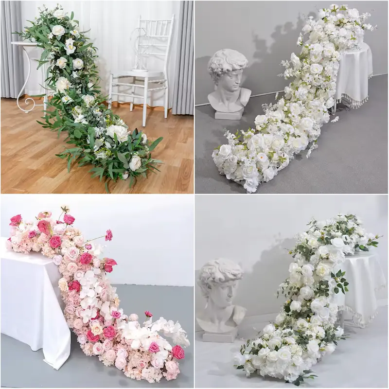 Red Flower Runner – Artificial Red Rose Aisle Runner for Weddings & Events