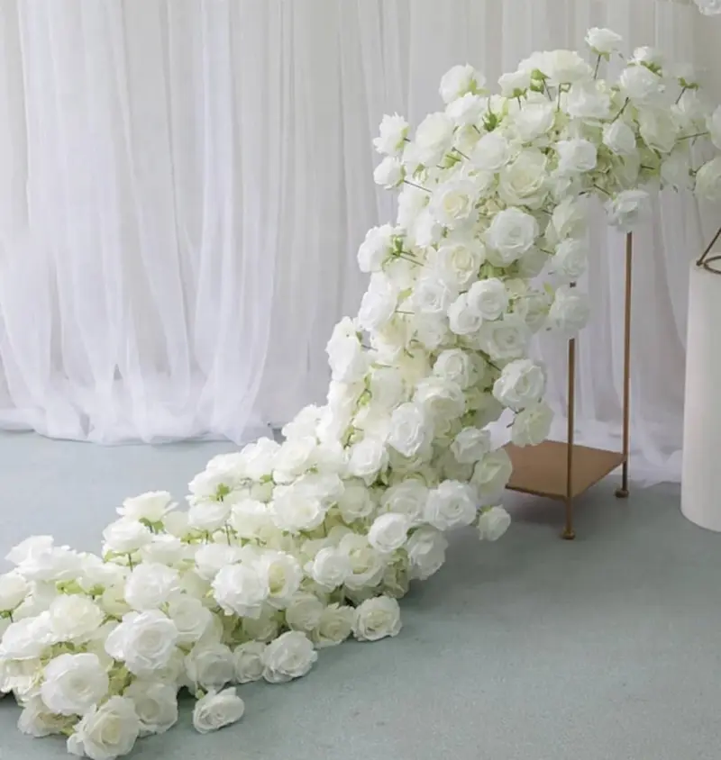 Flower Runner – Artificial Flower Runner for Wedding Aisle（Lush Aisle Runner for Wedding Ceremonies & Receptions）