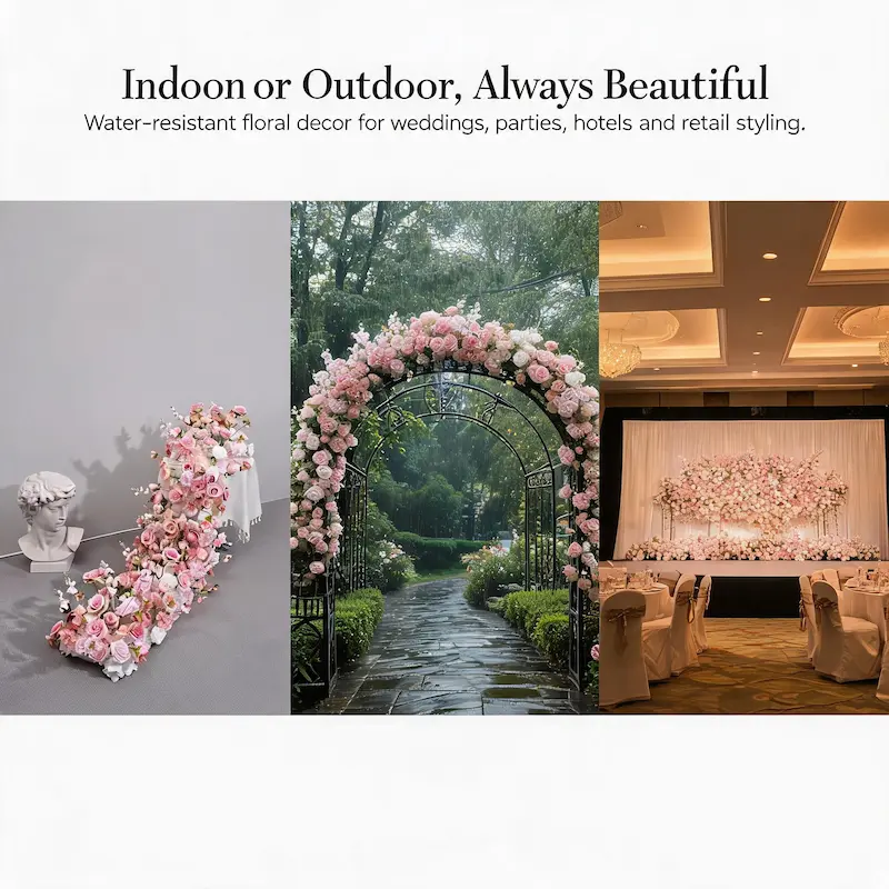 Artificial Flower Runner – Wedding Aisle Flower Runner Decor（Lush Floral Aisle Decor for Wedding Ceremonies & Receptions）