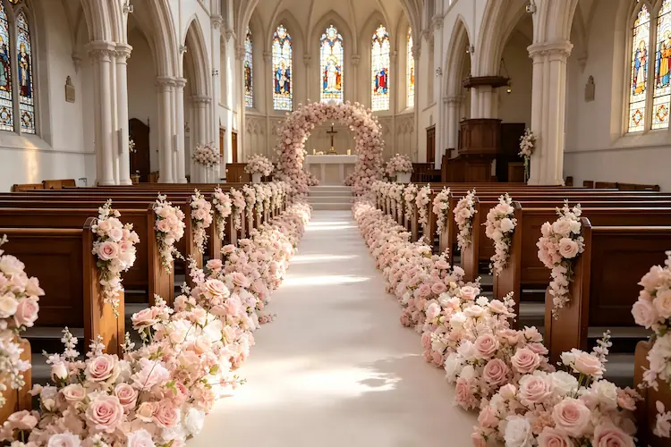 flower runner church wedding aisle decor formal