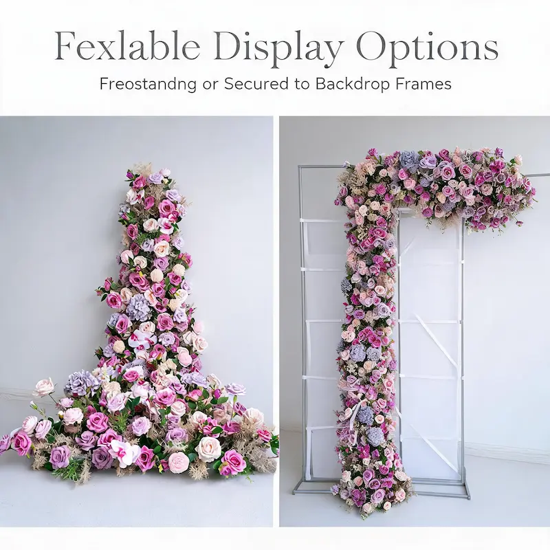 Wedding Flower Runner – Artificial Aisle Flower Runner（Lush Floral Runner for Wedding Aisle & Reception Decor）