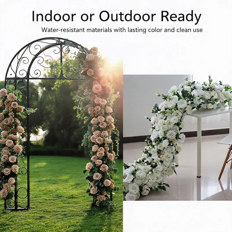 Silk Flower Runner – Artificial Silk Aisle Flower Runner for Weddings & Events