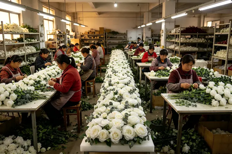 silk flower runner factory production line