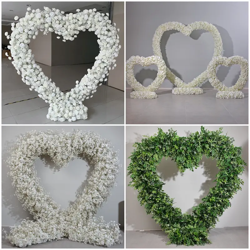 4x4ft Heart Flower Wall for Baby Shower – Pink and White