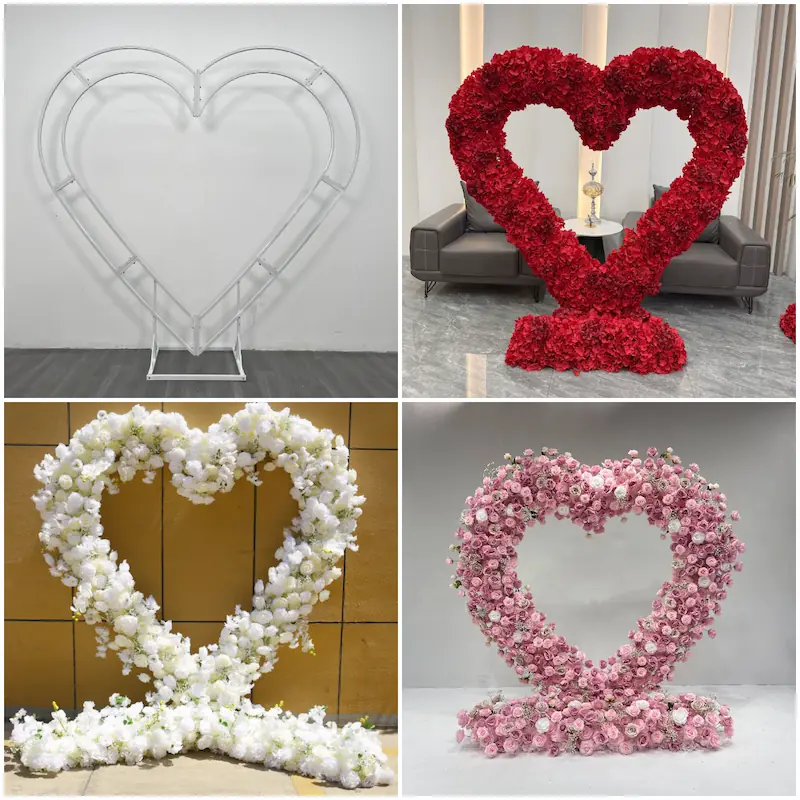 4x4ft Heart Flower Wall for Baby Shower – Pink and White