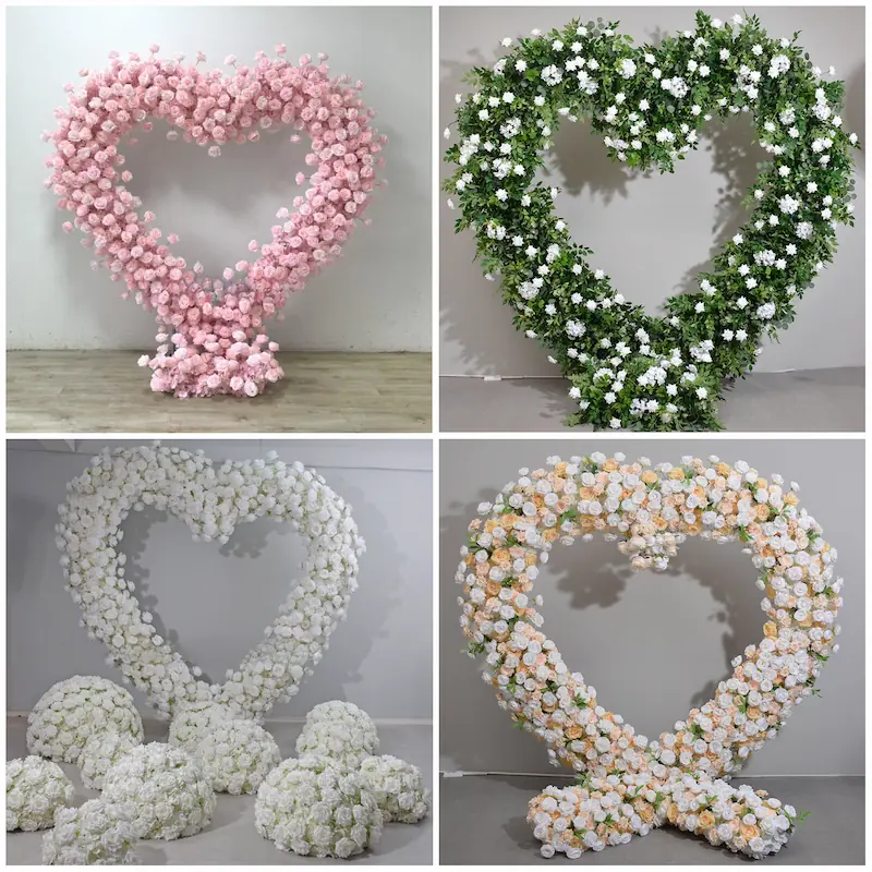 4x4ft Heart Flower Wall for Baby Shower – Pink and White