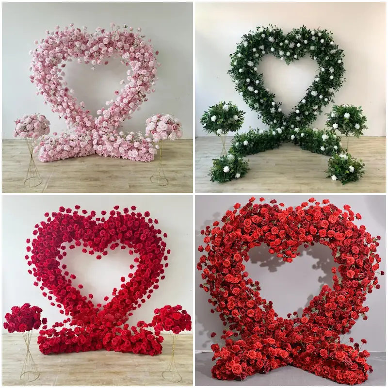 4x4ft Heart Flower Wall for Baby Shower – Pink and White