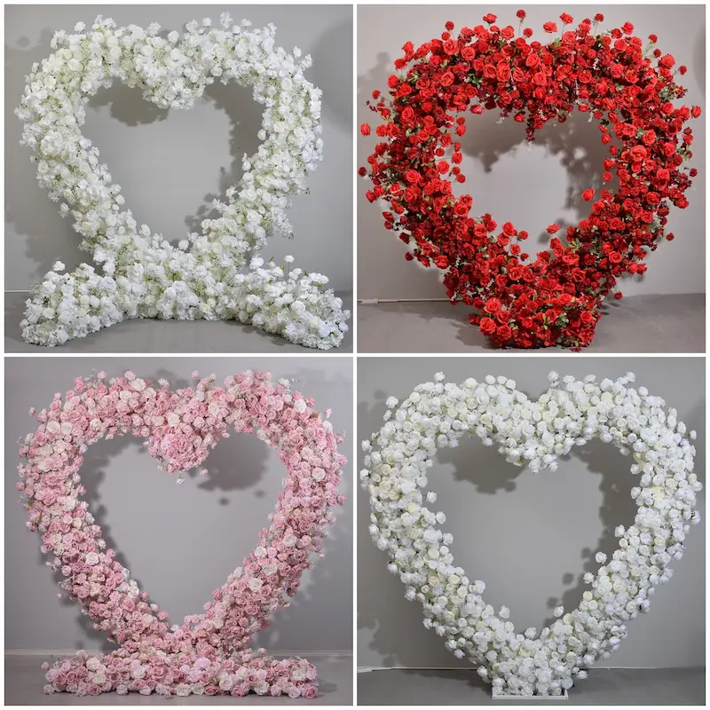 4x4ft Heart Flower Wall for Baby Shower – Pink and White