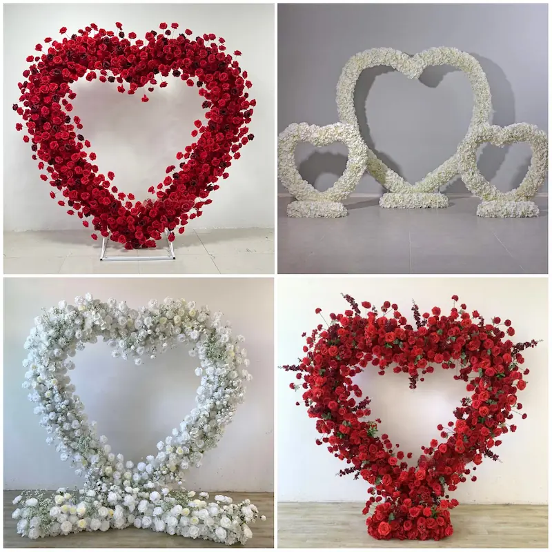 4x4ft Heart Flower Wall for Baby Shower – Pink and White