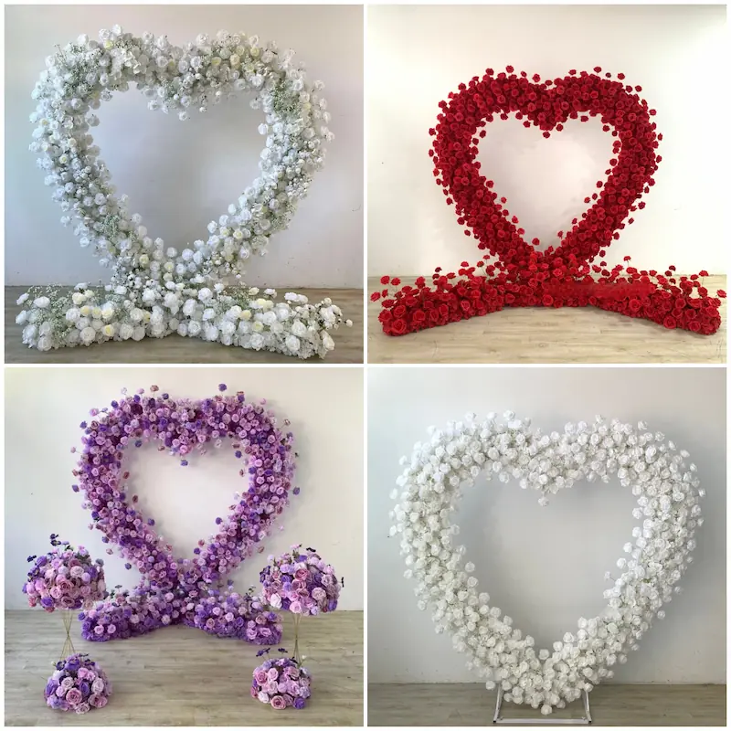 4x4ft Heart Flower Wall for Baby Shower – Pink and White