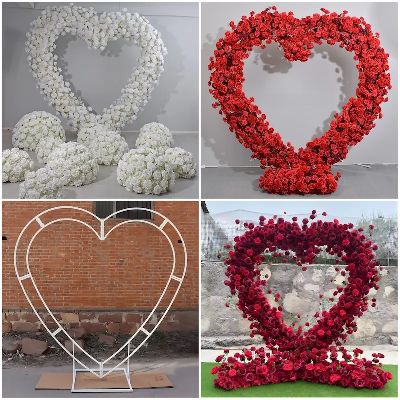 4x4ft Heart Flower Wall for Baby Shower – Pink and White