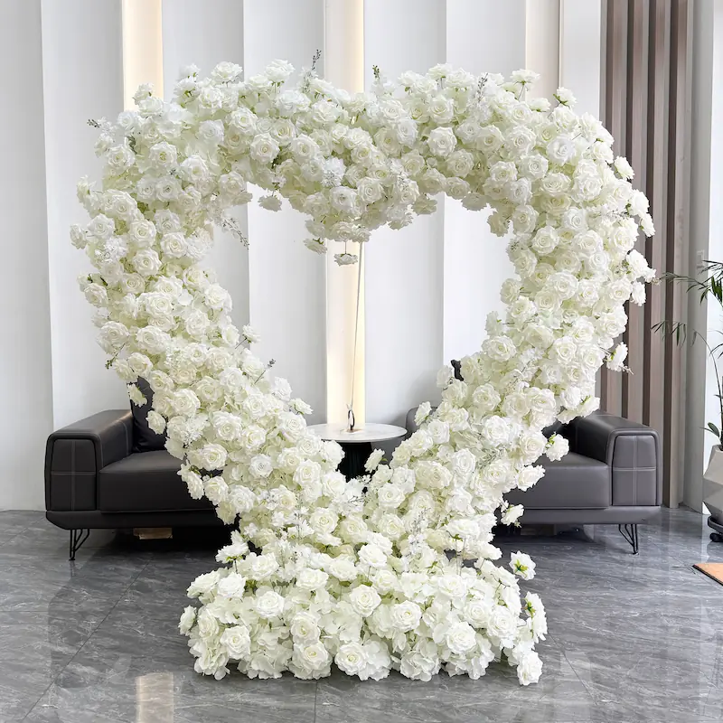 Custom Size White Heart Flower Arch – ODM Wedding Ceremony