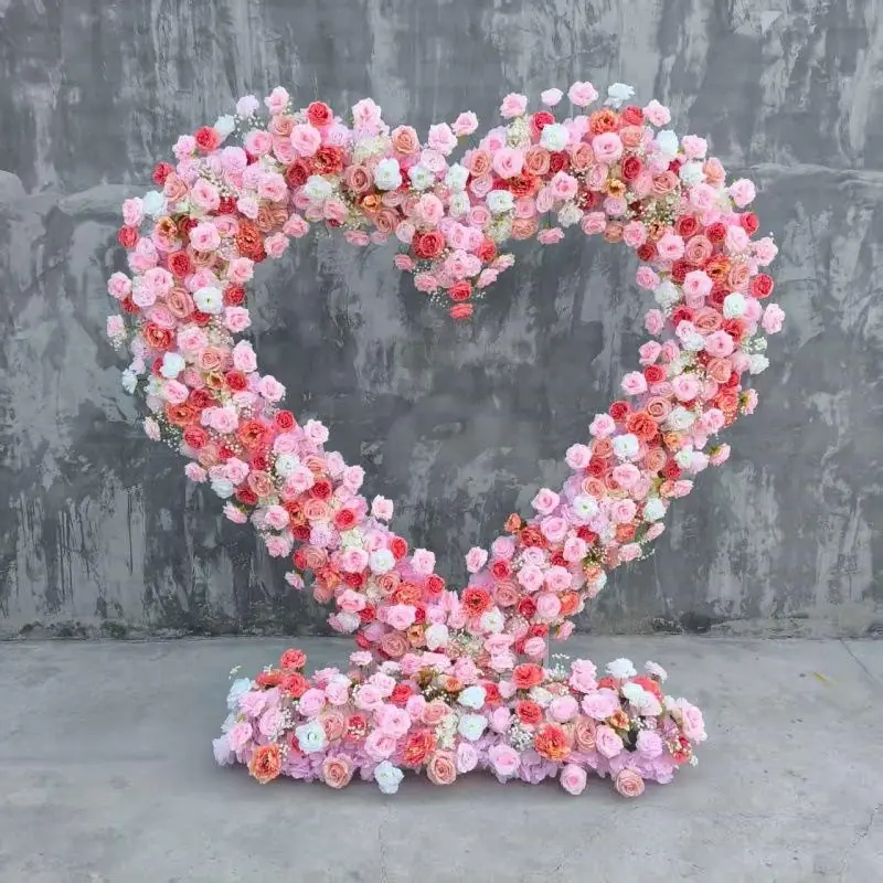 8ft Heart Shaped Flower Backdrop Heavy Duty Stand – Wedding