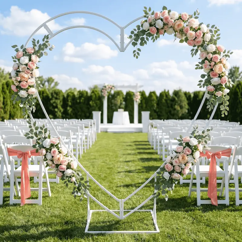 Heart Shaped Metal Arch – Reusable Event Backdrop for Wedding