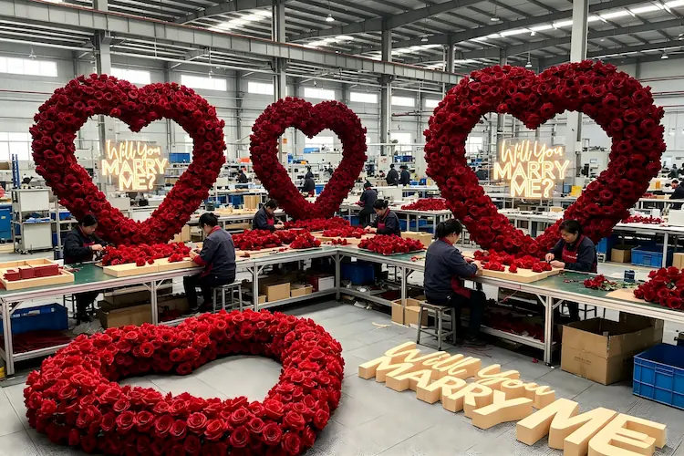 red heart arch proposal factory production line
