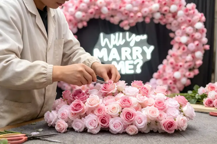 handmade silk flower arrangement artisan craftsmanship