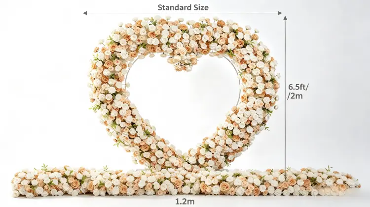 heart arch dimensions size chart 6.5ft