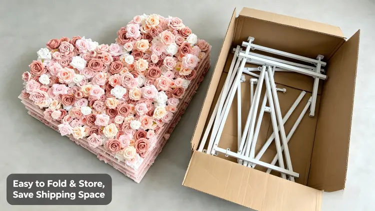 foldable heart arch flat storage transport packaging
