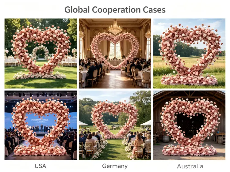 global wedding heart arch client case studies