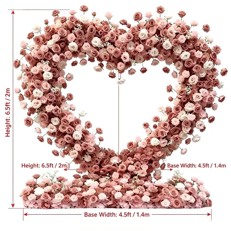 heart arch gate dimensions 6.5ft 2m size chart