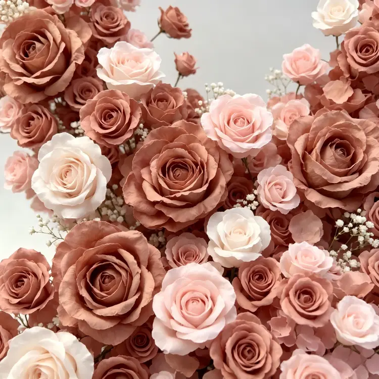 dusty rose baby's breath close up detail heart arch texture
