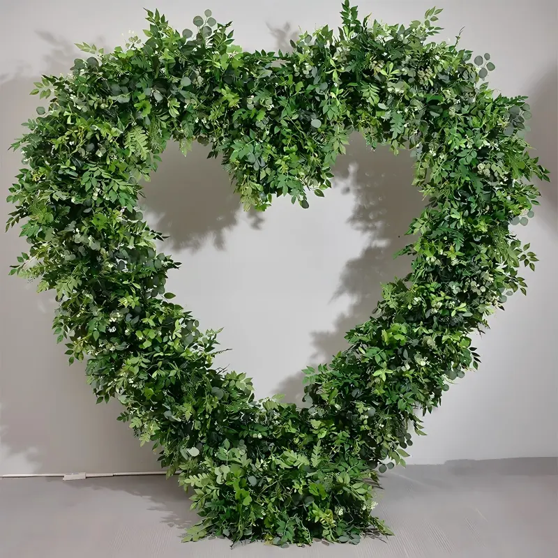 Forest Green Heart Shaped Foliage Arch – Greenery Wedding Decor
