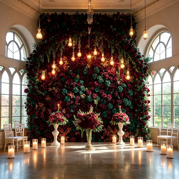 oversized floral installation fall wedding