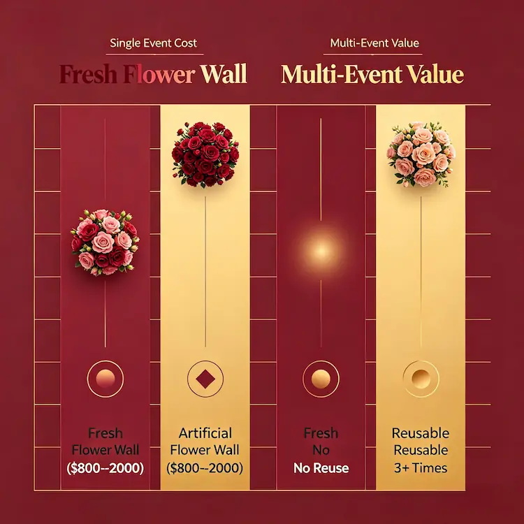 fresh vs artificial flower wall cost comparison