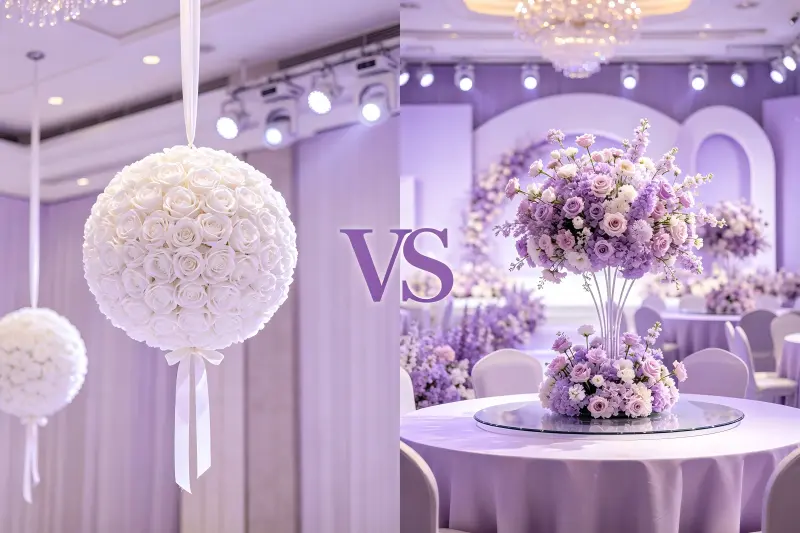 Flower Balls vs Floral Centerpieces: Which Is Better for Event Rentals?