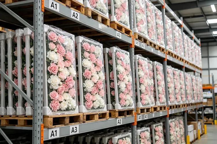 reusable floral panels storage event
