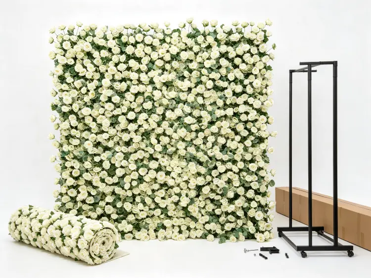 custom artificial flower wall product roll up