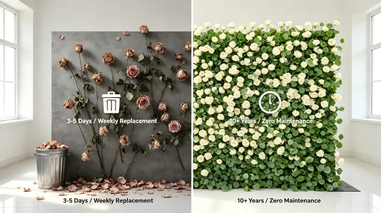 fresh vs artificial flowers lifespan comparison home