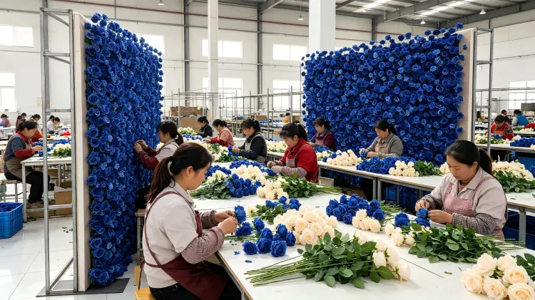 artificial flower factory manufacturing sports event wall